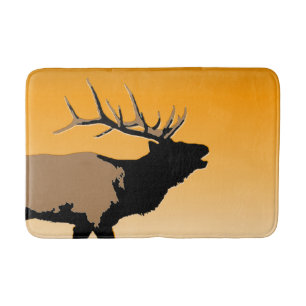 Bugling Elk at Sunset - Original Wildlife Art Badrumsmatta