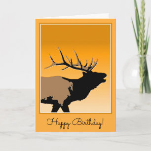 Bugling Elk at Sunset - Original Wildlife Art Kort