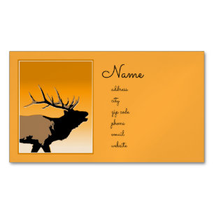 Bugling Elk at Sunset - Original Wildlife Art Magnetiska Visitkort