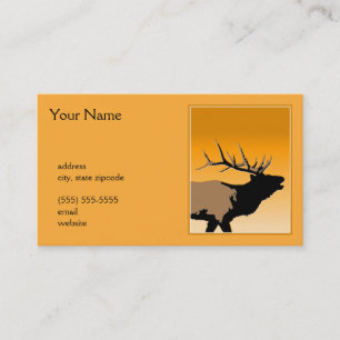 Bugling Elk at Sunset - Original Wildlife Art Visitkort