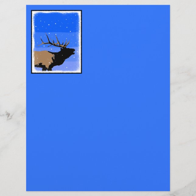 Bugling Elk in Winter - Original Wildlife Art (Framsida)