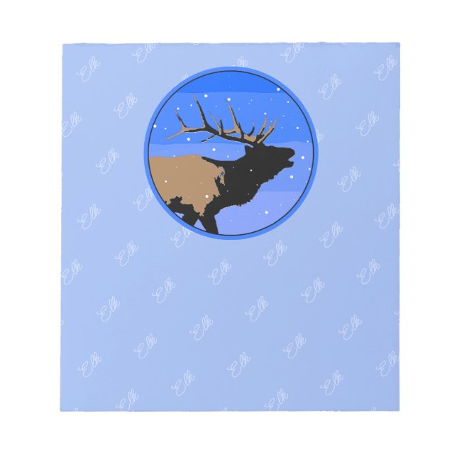 Bugling Elk in Winter - Original Wildlife Art Anteckningsblock (Framsida)