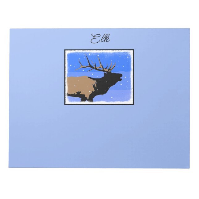 Bugling Elk in Winter - Original Wildlife Art Anteckningsblock (Framsida)