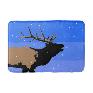 Bugling Elk in Winter - Original Wildlife Art Badrumsmatta