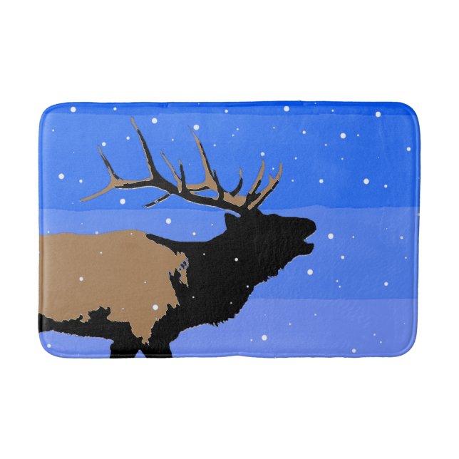 Bugling Elk in Winter - Original Wildlife Art Badrumsmatta (Framsidan)