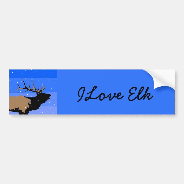 Bugling Elk in Winter - Original Wildlife Art Bildekal (Framsidan)