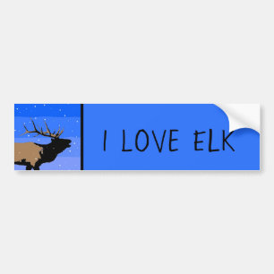 Bugling Elk in Winter - Original Wildlife Art Bildekal