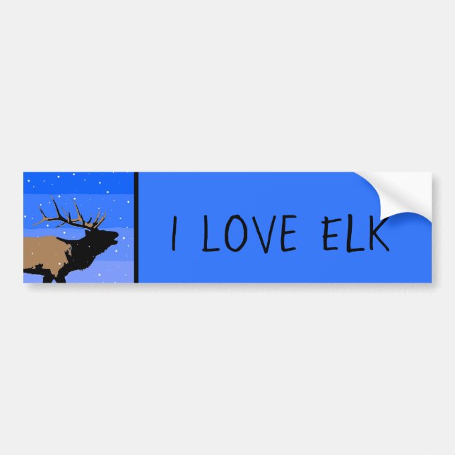Bugling Elk in Winter - Original Wildlife Art Bildekal (Framsidan)