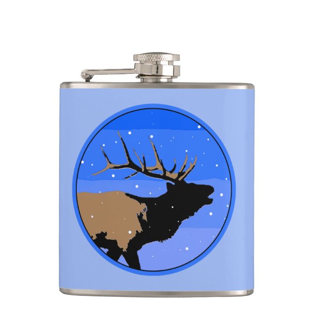 Bugling Elk in Winter - Original Wildlife Art Fickplunta (Framsidan)