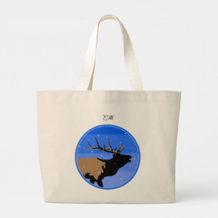 Bugling Elk in Winter - Original Wildlife Art Jumbo Tygkasse