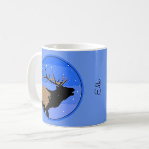 Bugling Elk in Winter - Original Wildlife Art Kaffemugg