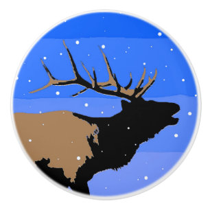 Bugling Elk in Winter - Original Wildlife Art Knopp