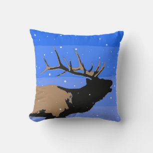 Bugling Elk in Winter - Original Wildlife Art Kudde