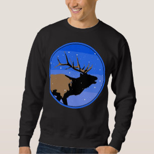 Bugling Elk in Winter - Original Wildlife Art Lång Ärmad Tröja