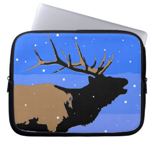Bugling Elk in Winter - Original Wildlife Art Laptop Fodral