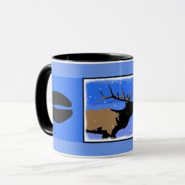 Bugling Elk in Winter - Original Wildlife Art Mugg