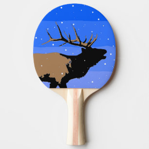 Bugling Elk in Winter - Original Wildlife Art Pingisracket