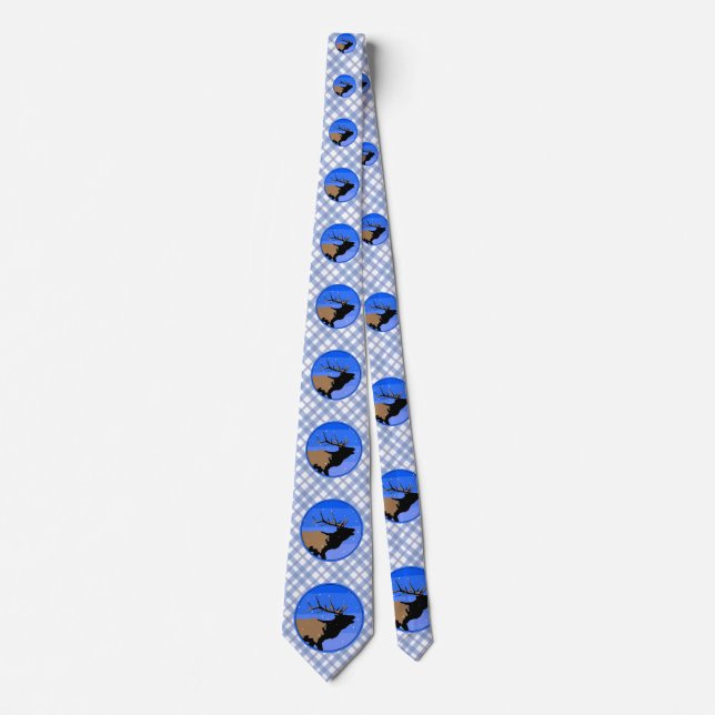 Bugling Elk in Winter - Original Wildlife Art Slips (Framsida)