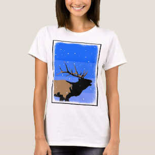 Bugling Elk in Winter - Original Wildlife Art T Shirt