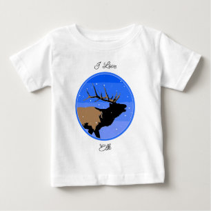 Bugling Elk in Winter - Original Wildlife Art T Shirt