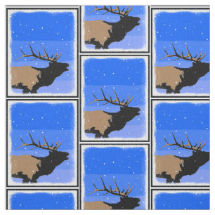Bugling Elk in Winter - Original Wildlife Art Tyg