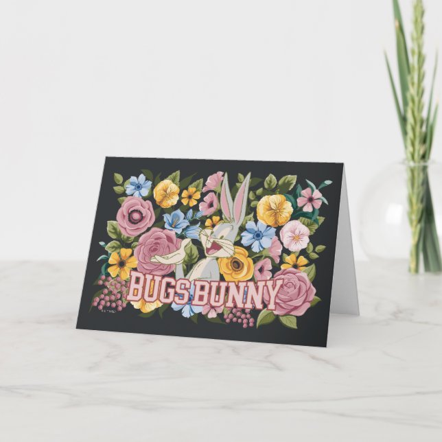 BUGS BUNNY™ Blommig Brodyrgrafik Kort (Framsida)