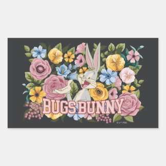 BUGS BUNNY™ Blommig Brodyrgrafik Rektangulärt Klistermärke