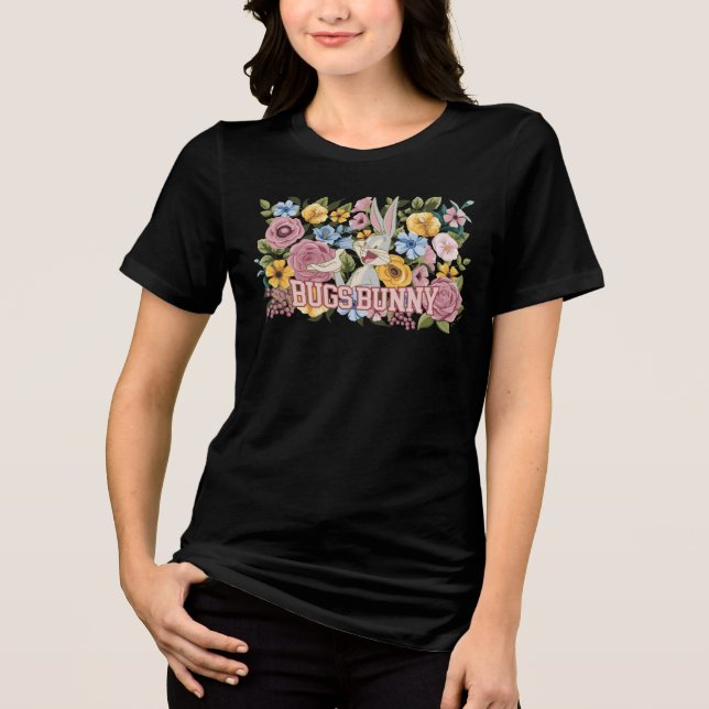 BUGS BUNNY™ Blommig Brodyrgrafik T Shirt (Framsida)