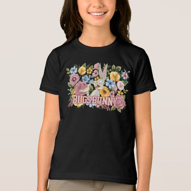 BUGS BUNNY™ Blommig Brodyrgrafik T Shirt (Framsida)