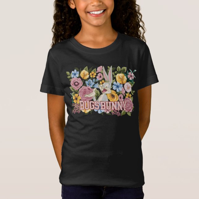 BUGS BUNNY™ Blommig Brodyrgrafik T Shirt (Framsida)