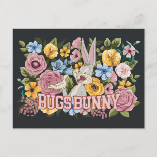 BUGS BUNNY™ Blommig Brodyrgrafik Vykort