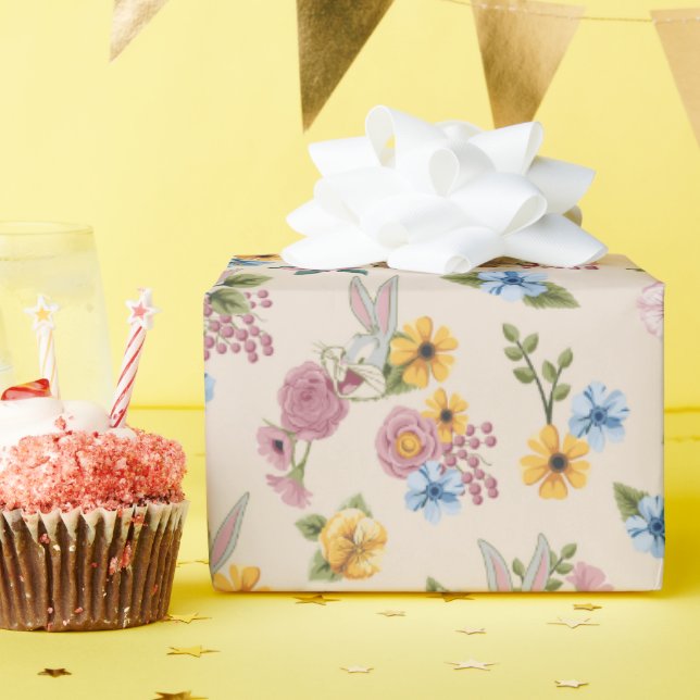 Bugs Bunny™ Blommig Brodyrmuster Presentpapper (Födelsedagsfest)