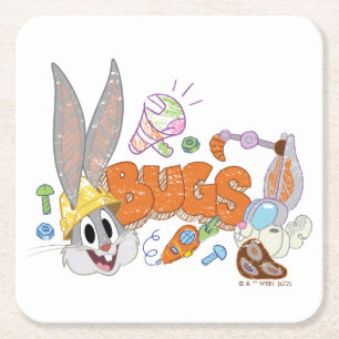 BUGS BUNNY BUILDERS™ BUGS BUNNY™ Skisskonst Underlägg Papper Kvadrat