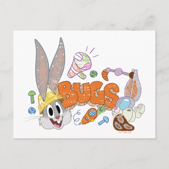 BUGS BUNNY BUILDERS™| BUGS BUNNY™ Skisskonst Vykort (Framsida)