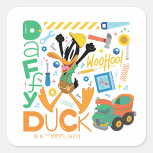 BUGS BUNNY BUILDERS™ DAFFY DUCK™ Arbetsredskap Fyrkantigt Klistermärke