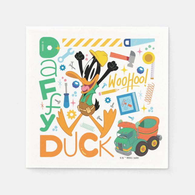 BUGS BUNNY BUILDERS™| DAFFY DUCK™ Arbetsredskap Pappersservett (Framsidan)