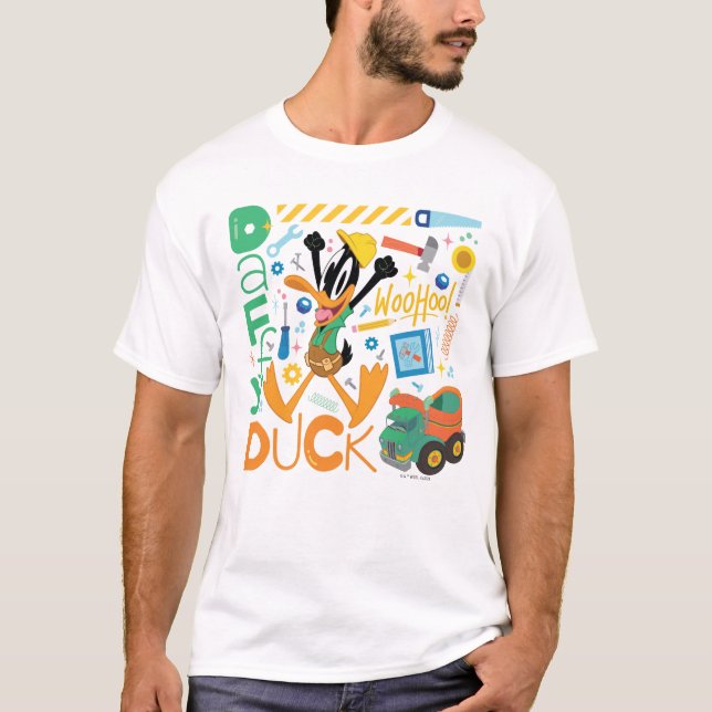 BUGS BUNNY BUILDERS™| DAFFY DUCK™ Arbetsredskap T Shirt (Framsida)