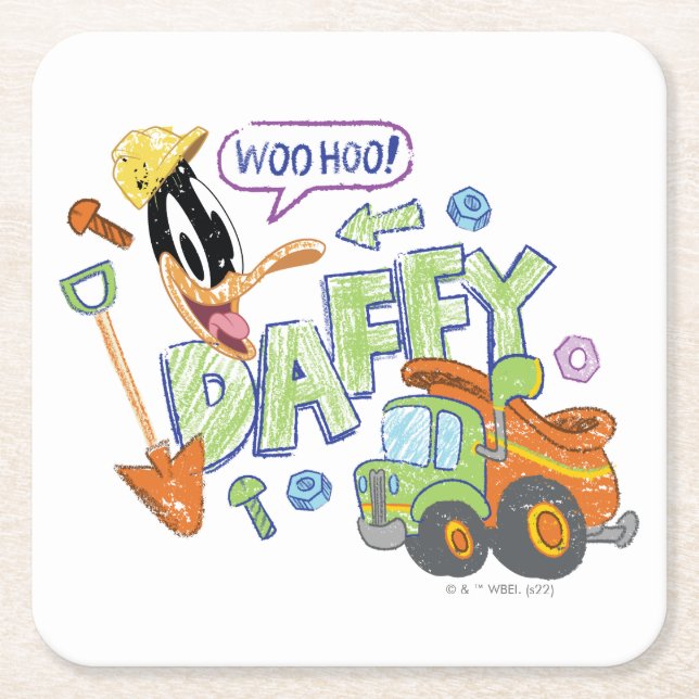 BUGS BUNNY BUILDERS™| DAFFY DUCK™ Sketch Art Underlägg Papper Kvadrat (Framsidan)