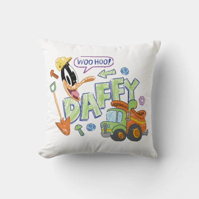 BUGS BUNNY BUILDERS™| DAFFY DUCK™ Skisskonst Kudde (Framsida)