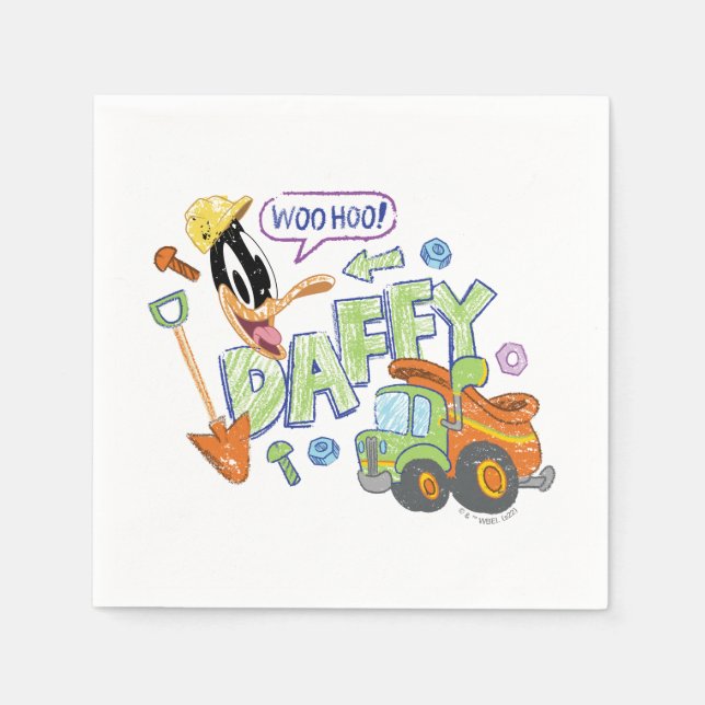 BUGS BUNNY BUILDERS™| DAFFY DUCK™ Skisskonst Pappersservett (Framsidan)