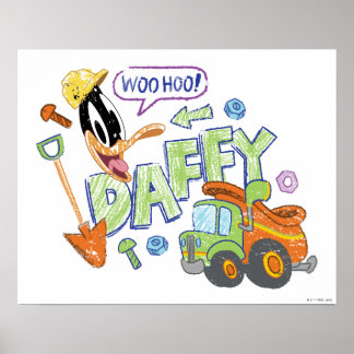 BUGS BUNNY BUILDERS™| DAFFY DUCK™ Skisskonst Poster