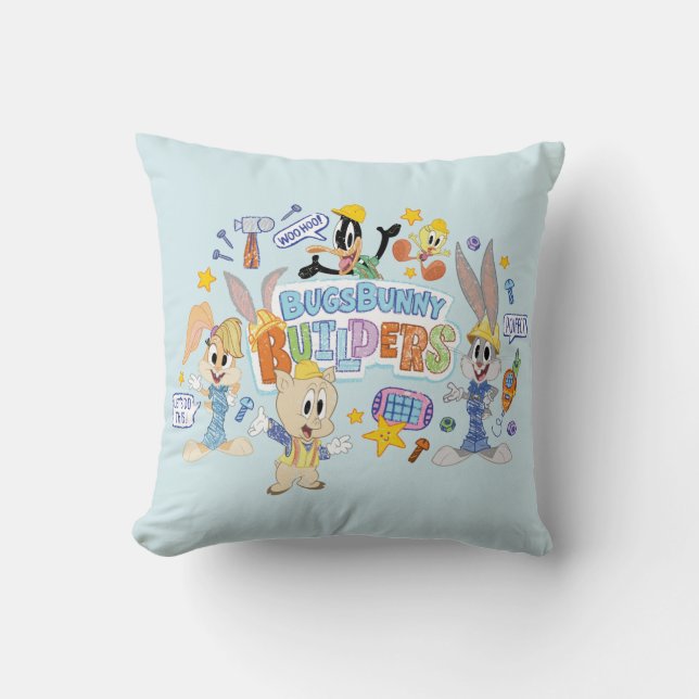 BUGS BUNNY BUILDERS™| Grupp Sketch Art Kudde (Framsida)