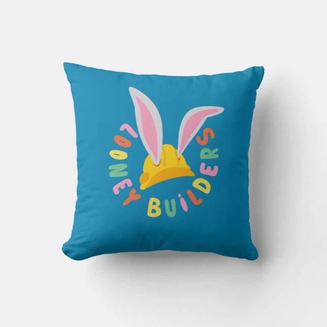 BUGS BUNNY BUILDERS™| Hard Hat Circle Logo Kudde (Framsida)