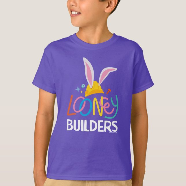 BUGS BUNNY BUILDERS™| Hård hatt staplade logotyp T Shirt (Framsida)