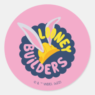 BUGS BUNNY BUILDERS™ Hård hjälm rund logo Runt Klistermärke