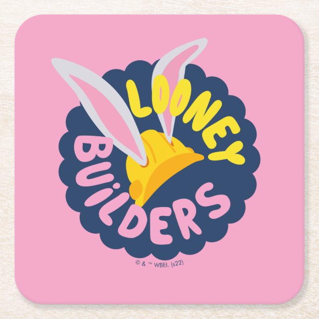BUGS BUNNY BUILDERS™| Hård hjälm rund logo Underlägg Papper Kvadrat (Framsidan)