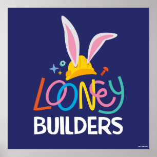 BUGS BUNNY BUILDERS™ Hård hjälm staplade logotyp Poster