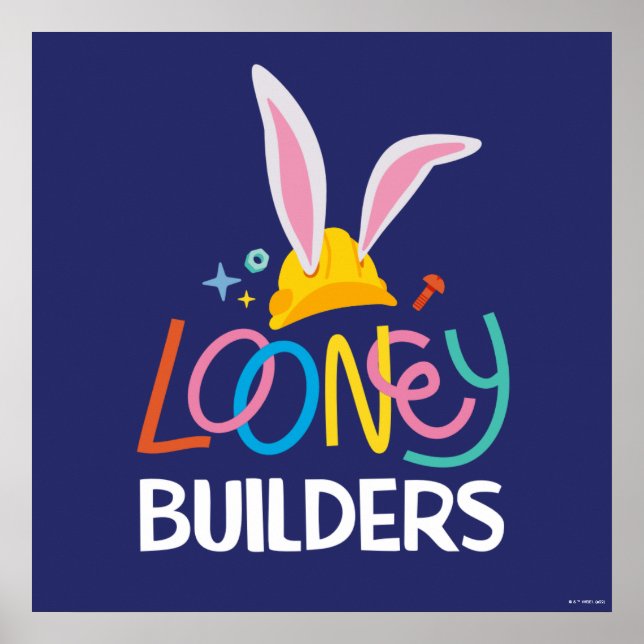 BUGS BUNNY BUILDERS™| Hård hjälm staplade logotyp Poster (Framsidan)