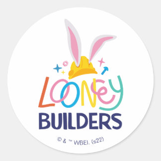 BUGS BUNNY BUILDERS™| Hård hjälm staplade logotyp Runt Klistermärke