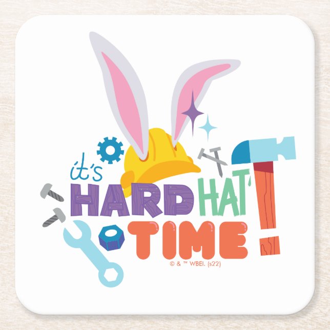 BUGS BUNNY BUILDERS™| It's Hard Hat Time Underlägg Papper Kvadrat (Framsidan)